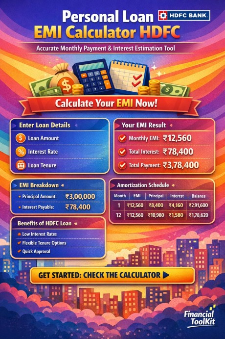 Personal Loan EMI Calculator HDFC Accurate Monthly Payment & Interest Estimation Tool