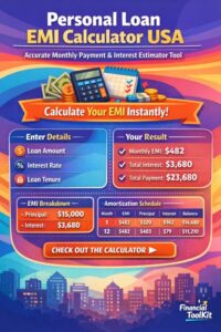 Personal Loan EMI Calculator USA Accurate Monthly Payment & Interest Estimator Tool